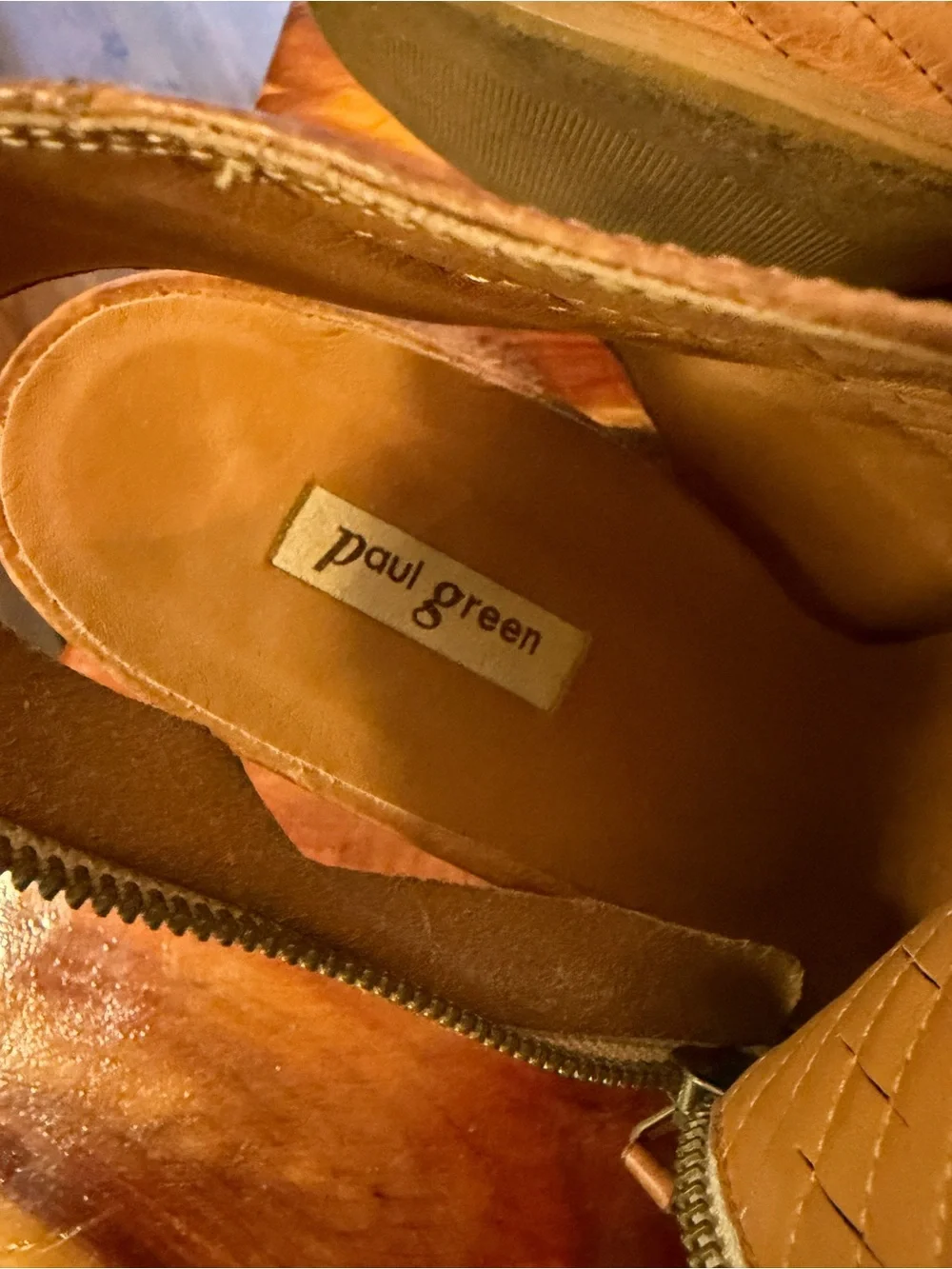 Paul Green Cayanne Peep Toe Sandal Cognac 4.5 US 7